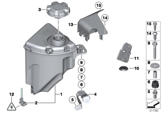 Genuine BMW 17137591903 Bracket Expansion Tank (Inc. 550i & 650i)