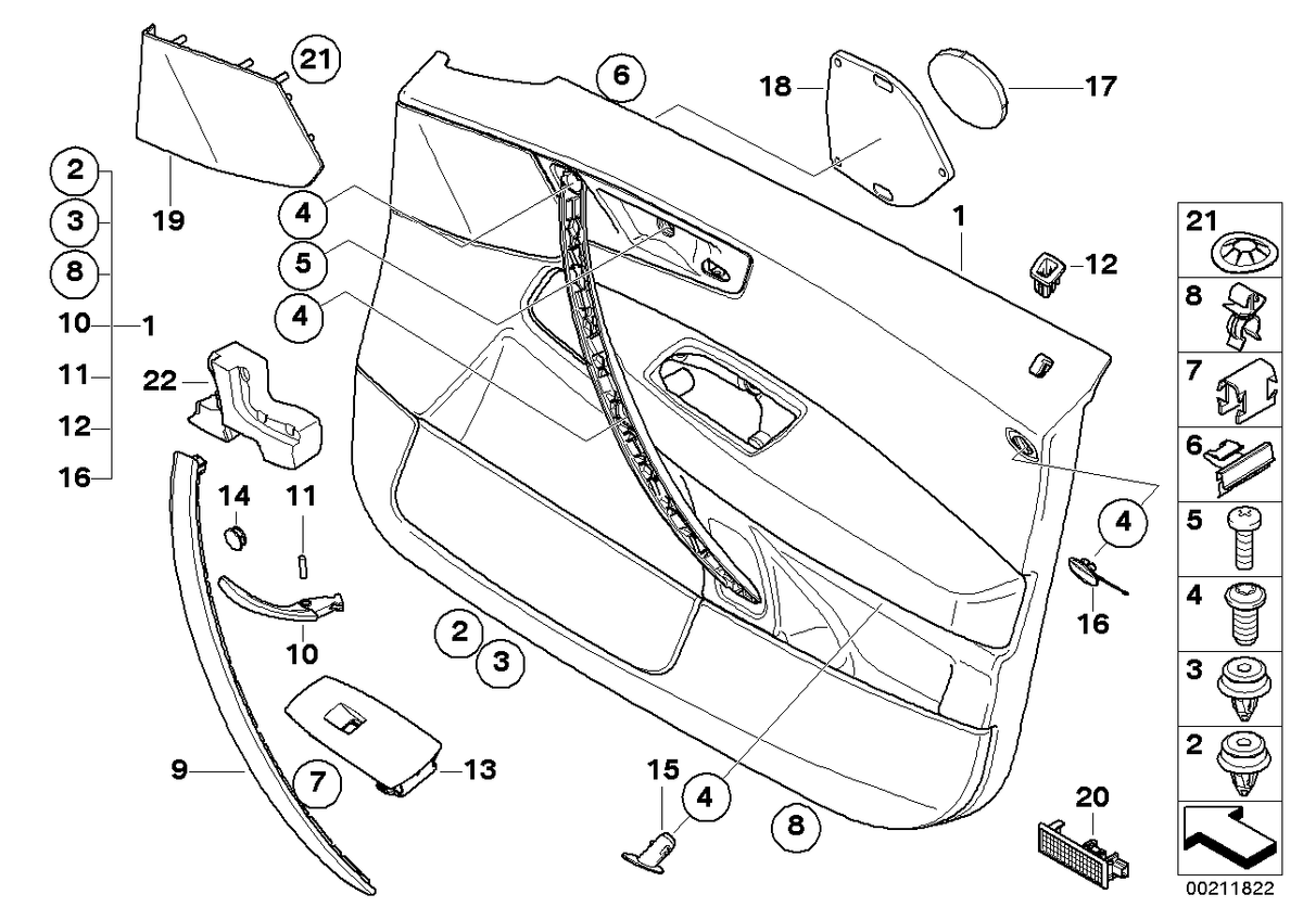 Genuine BMW 51413419212 E83 Cover F Right Loudspeaker GRAU (Inc. X3)
