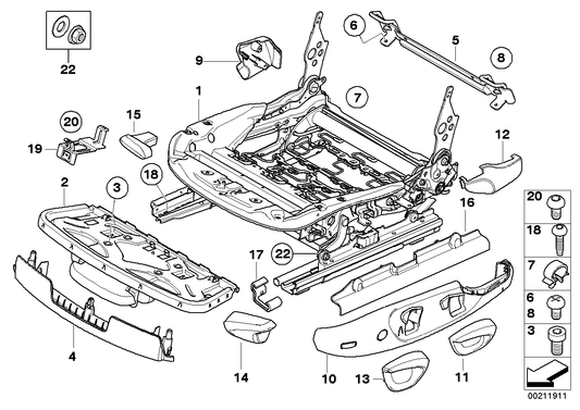 Genuine BMW 52109120356 E81 E92 Lever Right (Inc. 325d, 320d & 116d)
