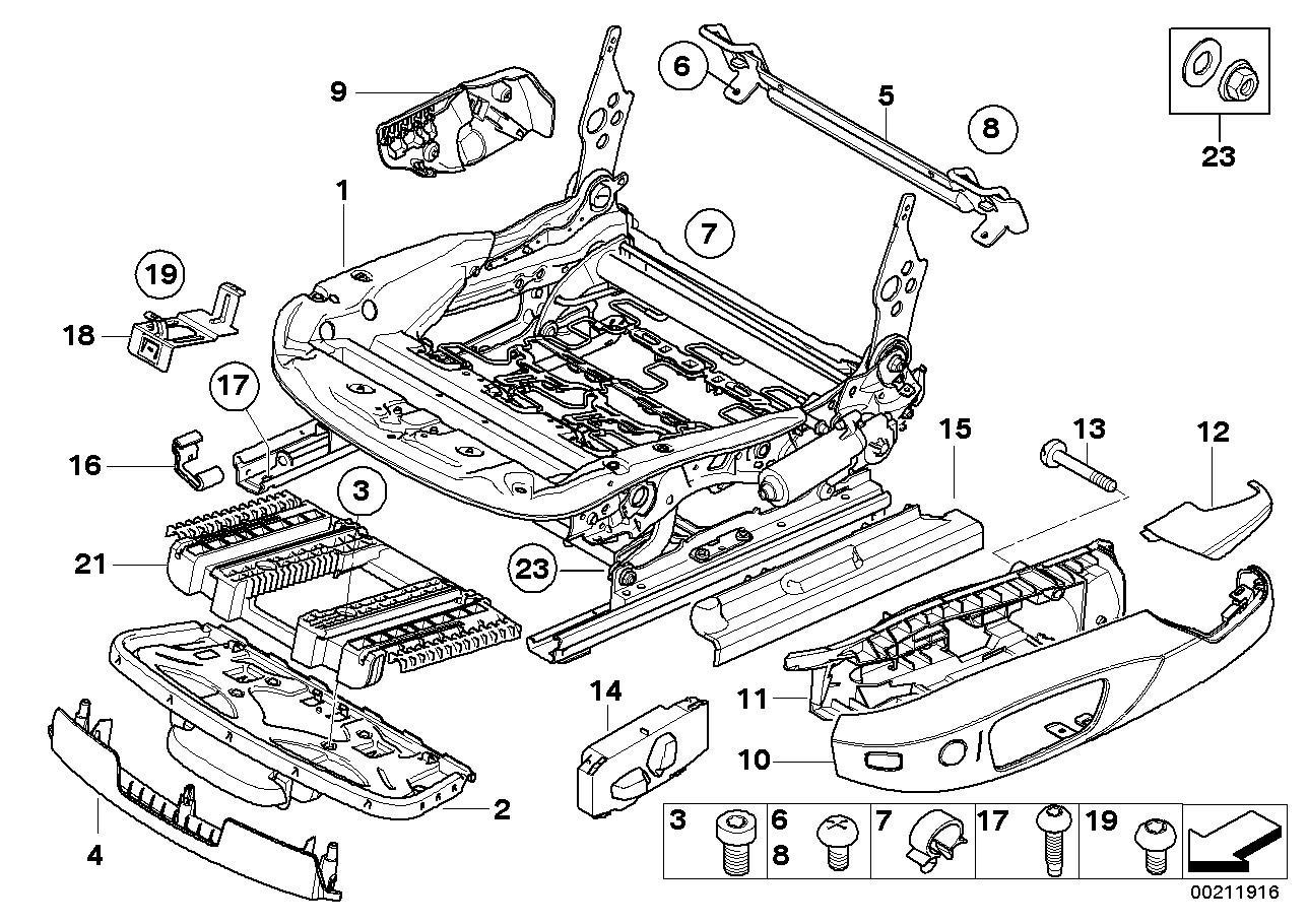 Genuine BMW 52106959296 E92 Electrical Seat Mechanism, Right (Inc. 335i, 320xd & 323i)