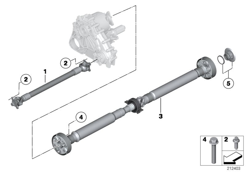 Genuine BMW 26108674207 Drive Shaft Assy Rear L=1310mm (Inc. 650iX 4.4, 650iX 4.0 & 640dX)