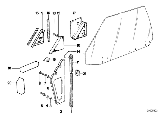Genuine BMW 51211861098 Front Right Window Guide | ML Performance UK Car Parts