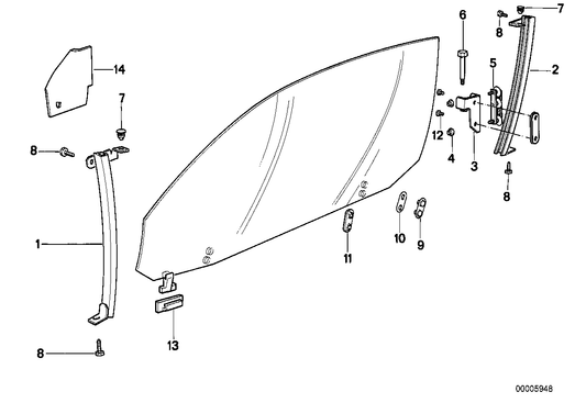Genuine BMW 51321970963 E31 Guide Rail Front Left (Inc. 850CSi, 840i & 850Ci)