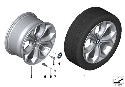 Genuine BMW 36116788009 E70 Light Alloy Rim 10JX19 ET:53 (Inc. X5)
