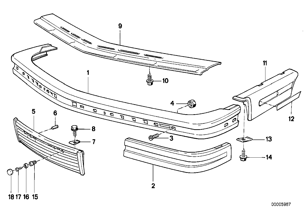 Genuine BMW 51111967617 E24 Rubber Strip, Bumper Front Left (Inc. 635CSi & M635CSi)