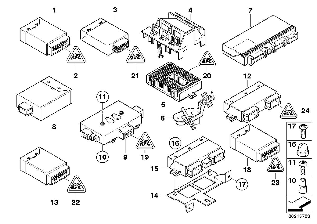 Genuine BMW 61359110846 E60 E63 E64 Door Module, Co-Driver (Inc. 520d, 540i & 525i)