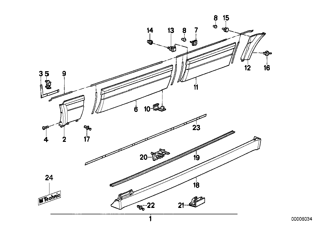 Genuine BMW 51712239879 E30 Covering Left M TECHNIC (Inc. 324td, 320is & 316)