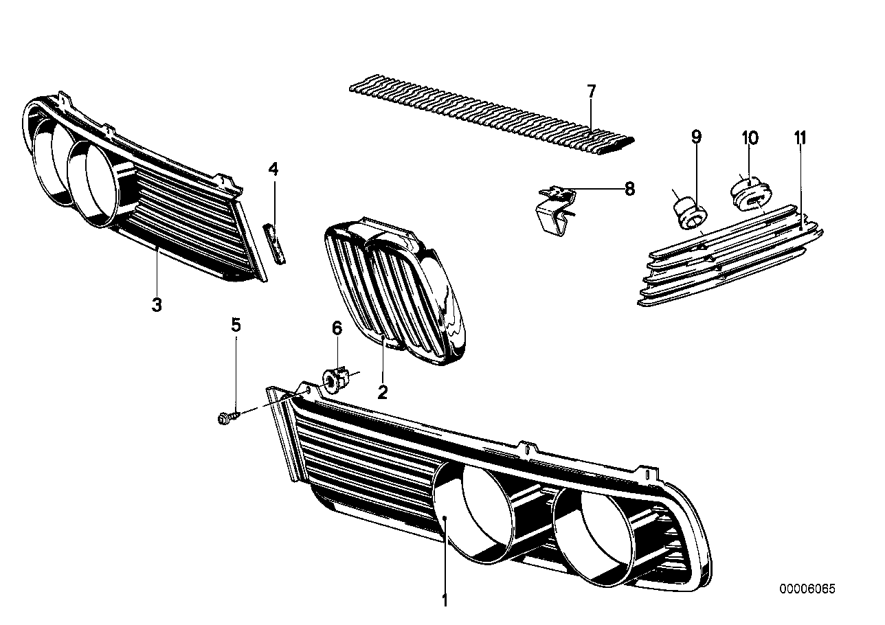 Genuine BMW 51131817569 E12 Grille Left (Inc. 525, 528 & 518)