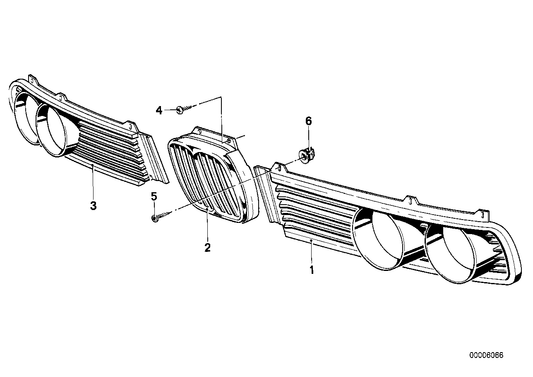 Genuine BMW 51131848104 E12 Grille Center (Inc. 528i, 520i & 528)