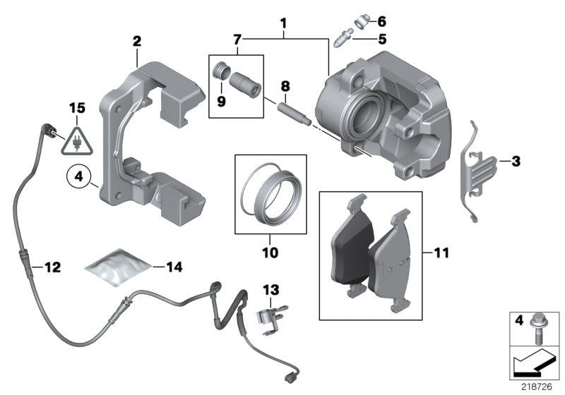 Genuine BMW 34116796486 Calliper Carrier (Inc. 520d ed, 525d & 530i)