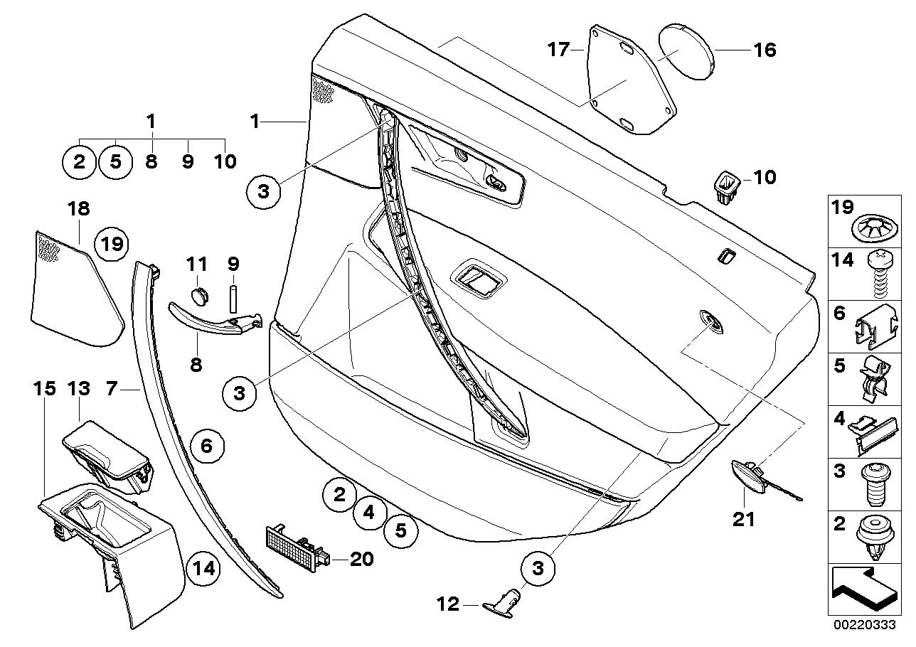 Genuine BMW 51423453430 E83 Door Lining Leather Rear Right OYSTER (Inc. X3)