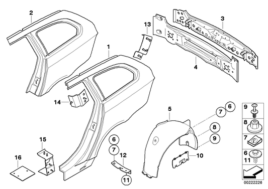 Genuine BMW 51717061246 E61 Cover, Wheell Housing, Rear Right (Inc. 520d, 530xd & 525d)