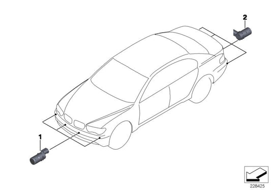 Genuine BMW 66206989155 E66 E65 E67 Ultrasonic Sensor, Black 2 U668 (Inc. 735i, 740d & 750Li)