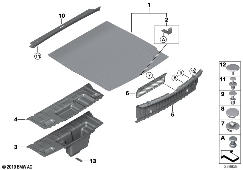 Genuine BMW 51477224800 Floor Carpet, Luggage Compartment (Inc. 650iX 4.4, 640dX & 640i)