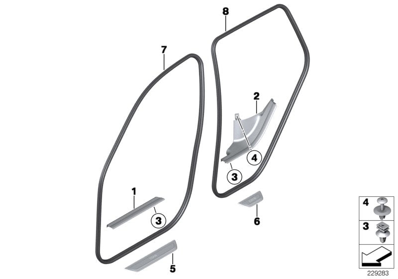 Genuine BMW 51477222194 F25 F26 Cover Strip, Entrance Rear Right SCHWARZ (Inc. X3 & X4 35iX)