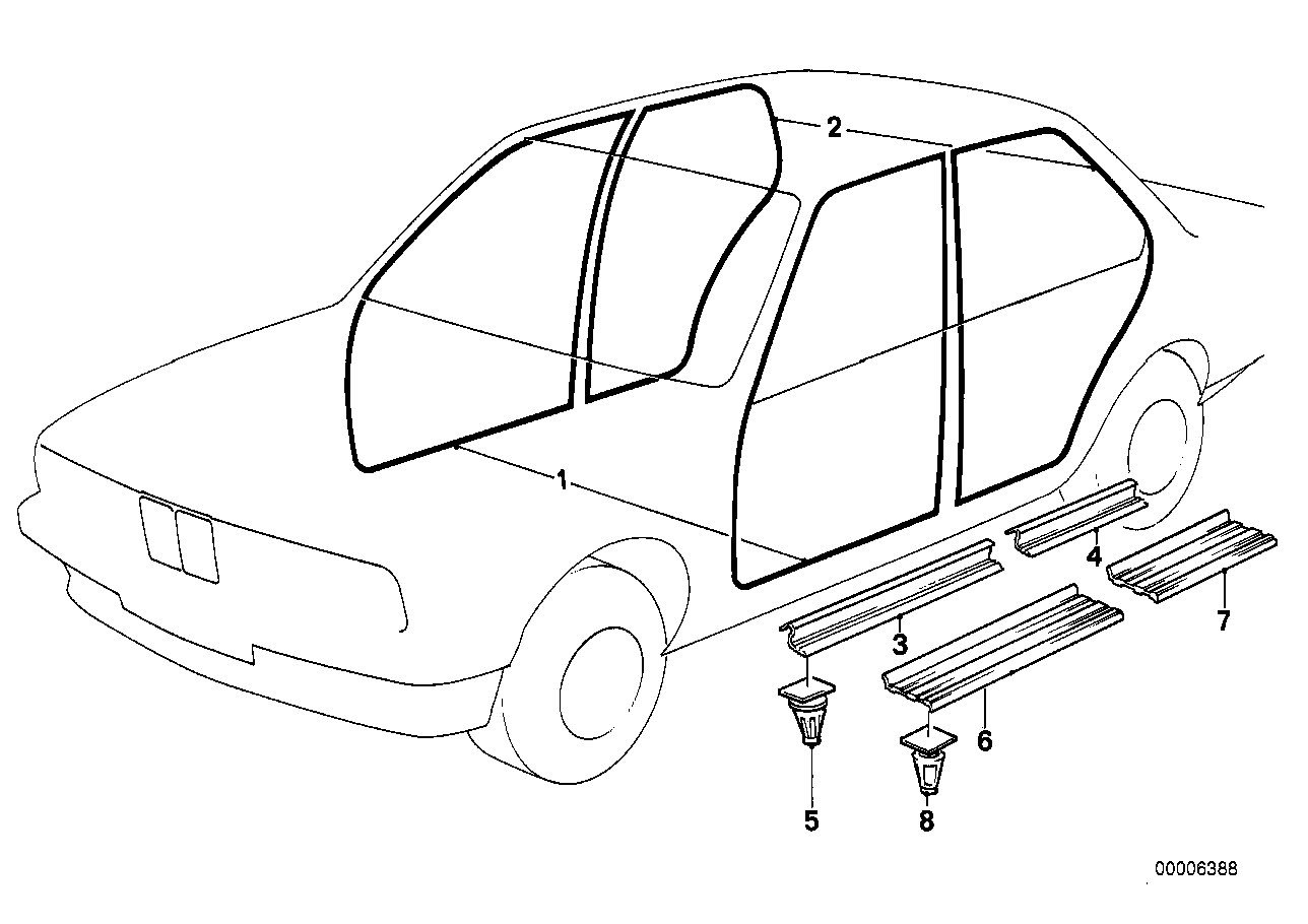 Genuine BMW 51471909955 E23 Covering Rear (Inc. 732i, 735i & 733i)