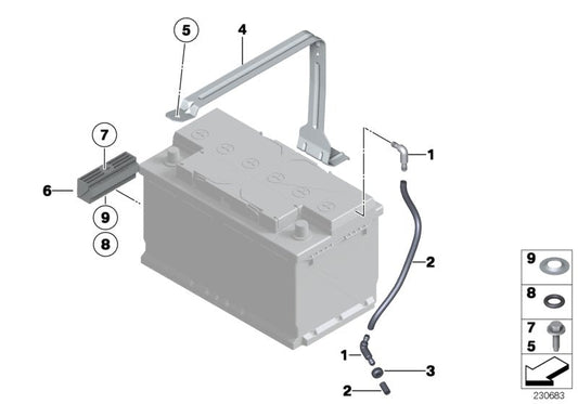 Genuine BMW 61217585707 Battery Hold Down (Inc. 528iX, 640iX & 530d)