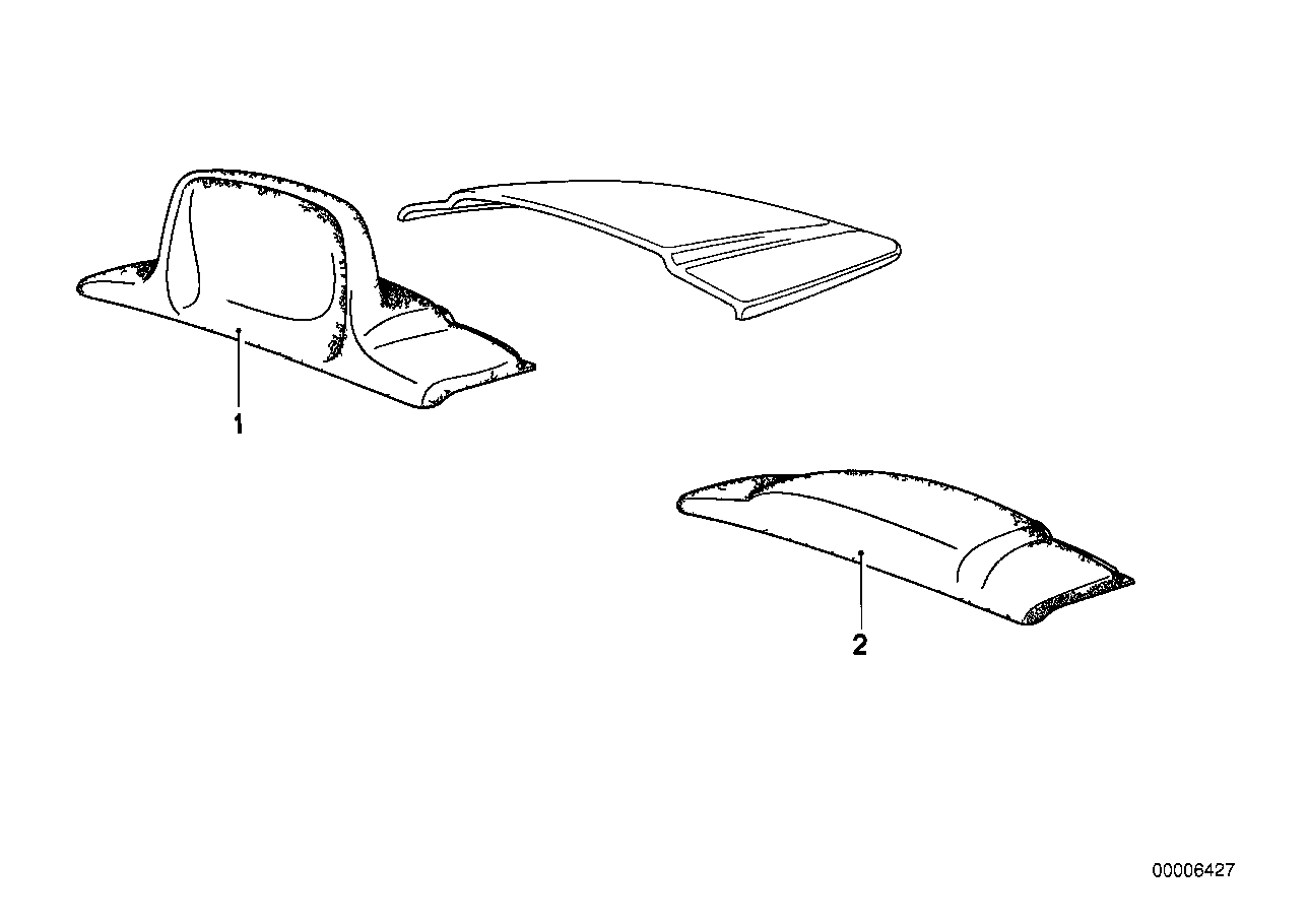 Genuine BMW 51461965344 E24 Casing Headrest Rear SILBER (Inc. 628CSi, 635CSi & M635CSi)
