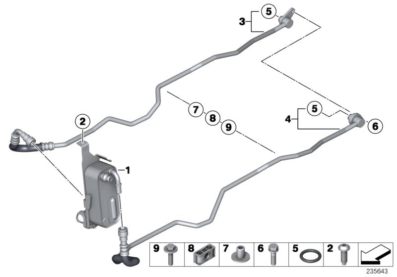 Genuine BMW 17224595282 F25 Transmission Oil Cooler Line, Flow (Inc. X3)