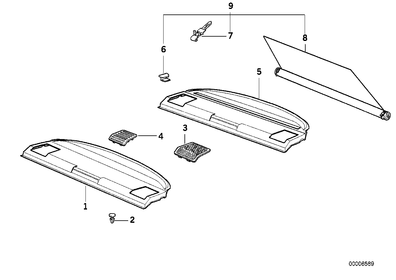 Genuine BMW 51468183331 E36 Rear Window Shelf ANTHRAZIT 93 (Inc. 325i, 328i & 318is)