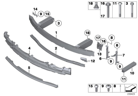 Genuine BMW 51117158872 Deformation Element, Front Lower Right (Inc. 760LiS, 760Li & 750LiS)
