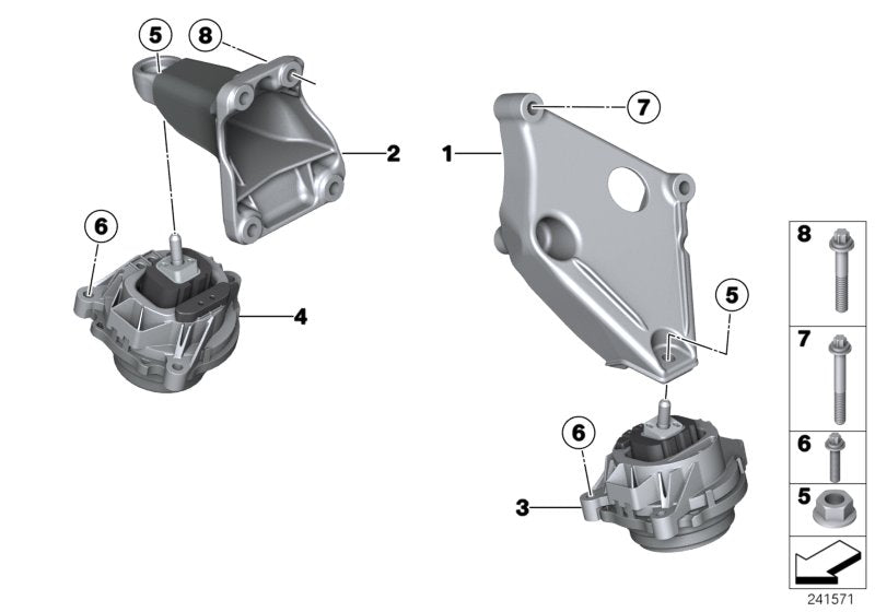 Genuine BMW 22116868489 F25 F26 Engine Mount, Left (Inc. X3)