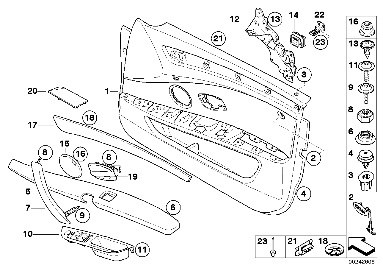 Genuine BMW 51416983697 E60 E61 Handle Recess, Left GRAU (Inc. 540i, 525d & 525xi)