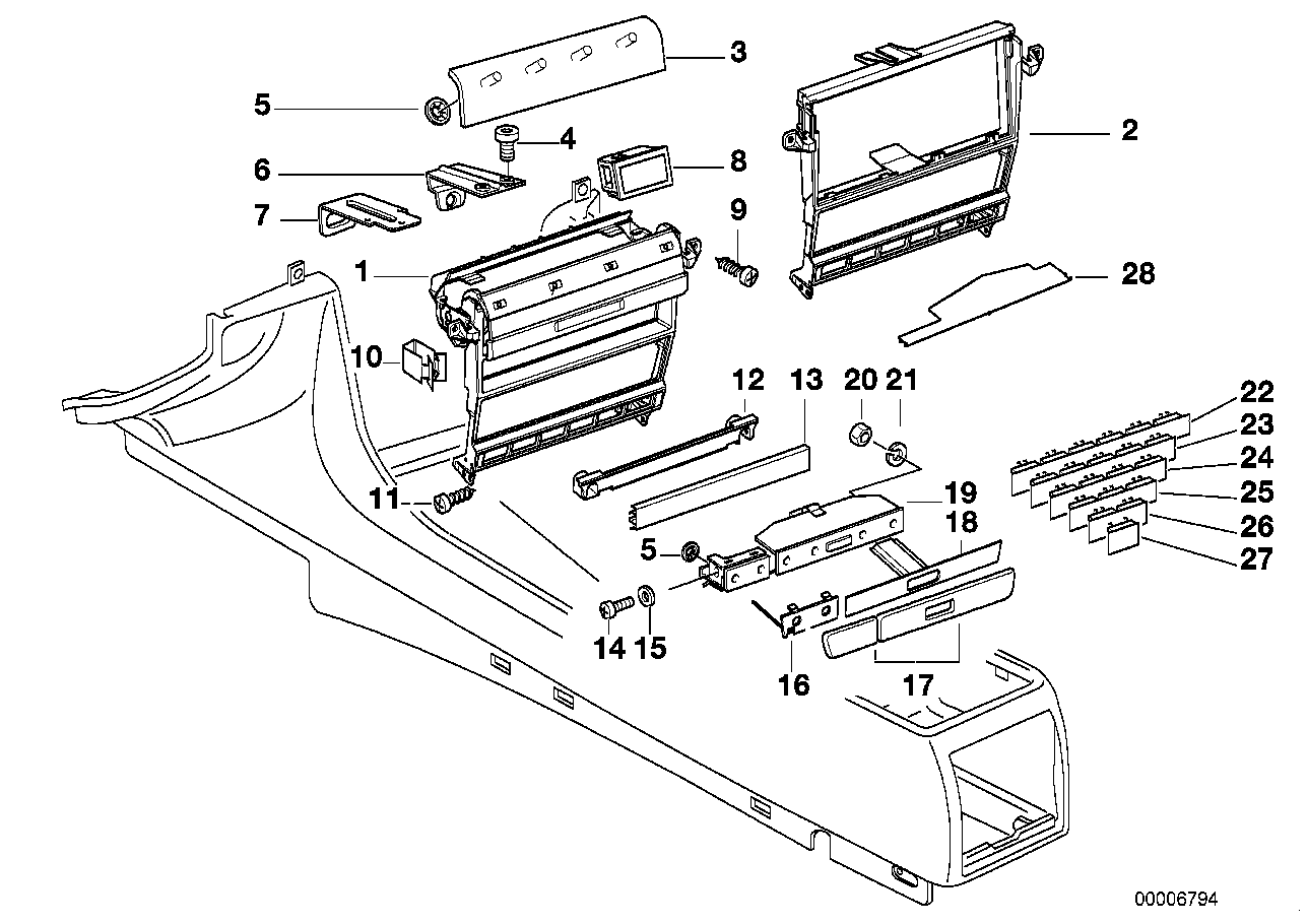 Genuine BMW 51168163003 E38 Wooden Cover F Can Holder NUSSBAUM (Inc. 740iL, 750iL & 735iL)