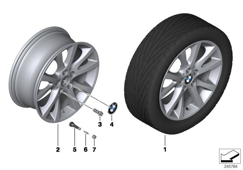 Genuine BMW 36116795563 E82 E81 E87 Light Alloy Rim 71/2JX18 ET:49 (Inc. 123d, 116i 2.0 & 135i)