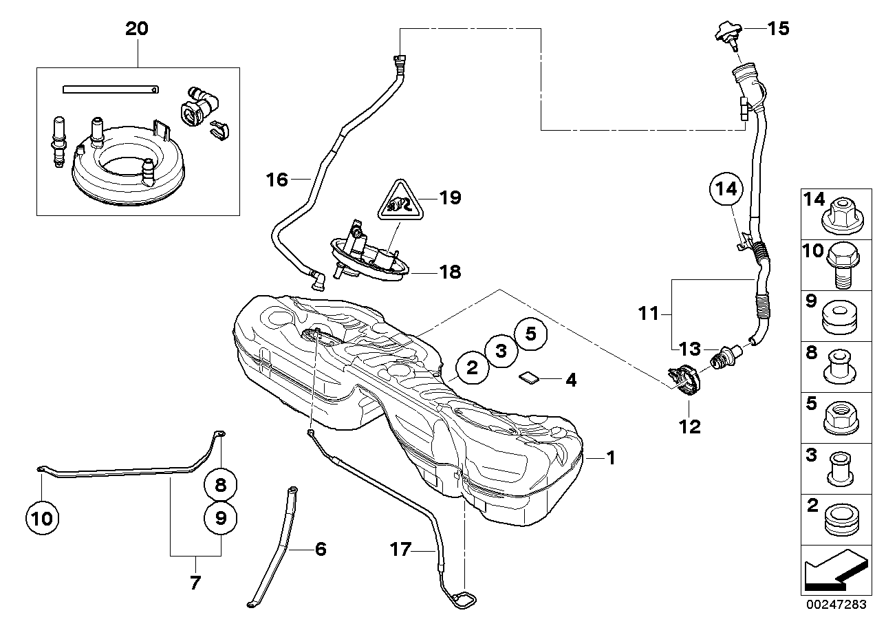Genuine BMW 16117194205 E90 Filler Pipe (Inc. 328i & 328xi)