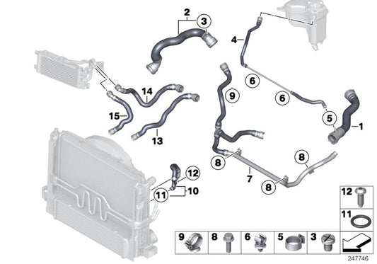Genuine BMW 17127639027 E84 Refrigerant Pipe (Inc. X1)