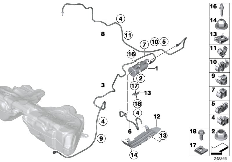 Genuine BMW 16137210804 Scavenging Line Rear (Inc. 650i, 650iX 4.0 & M6)