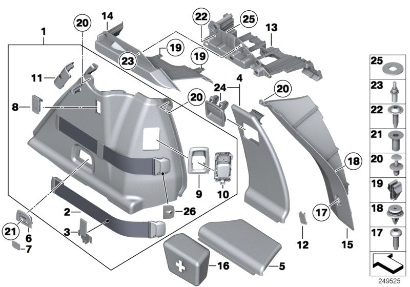 Genuine BMW 51477236267 Cover Lid SCHWARZ (Inc. 535d, 530dX & 535iX)