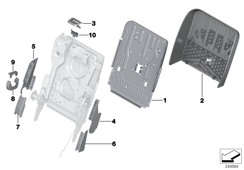 Genuine BMW 52207242422 TriCover, Slider, Outer Right EVERESTGRAU (Inc. 520d, 535d & 550i)