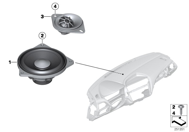 Genuine BMW 65139804157 F22 I12 F21 Midrange Speaker, Stereo/Hifi (Inc. M2, Cooper S ALL4 & 114i)