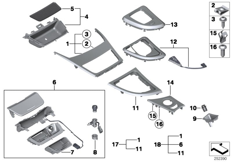 Genuine BMW 51169137622 E88 E82 E87 Ashtray, Light Titan (Inc. 128i, 116d & 120d)