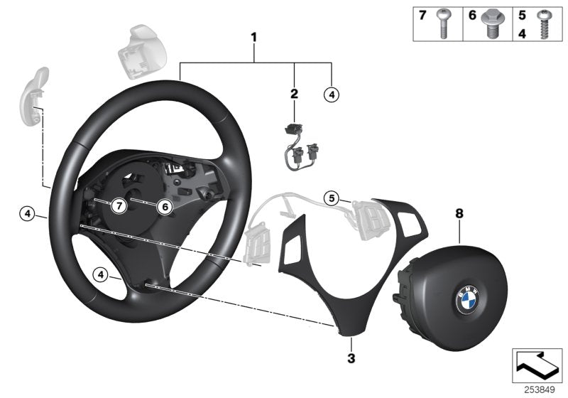 Genuine BMW 32306795573 E87 E84 E91 Airbag Sport St. Whl. Lthr Steptronic (Inc. 335d, 128i & 120d)