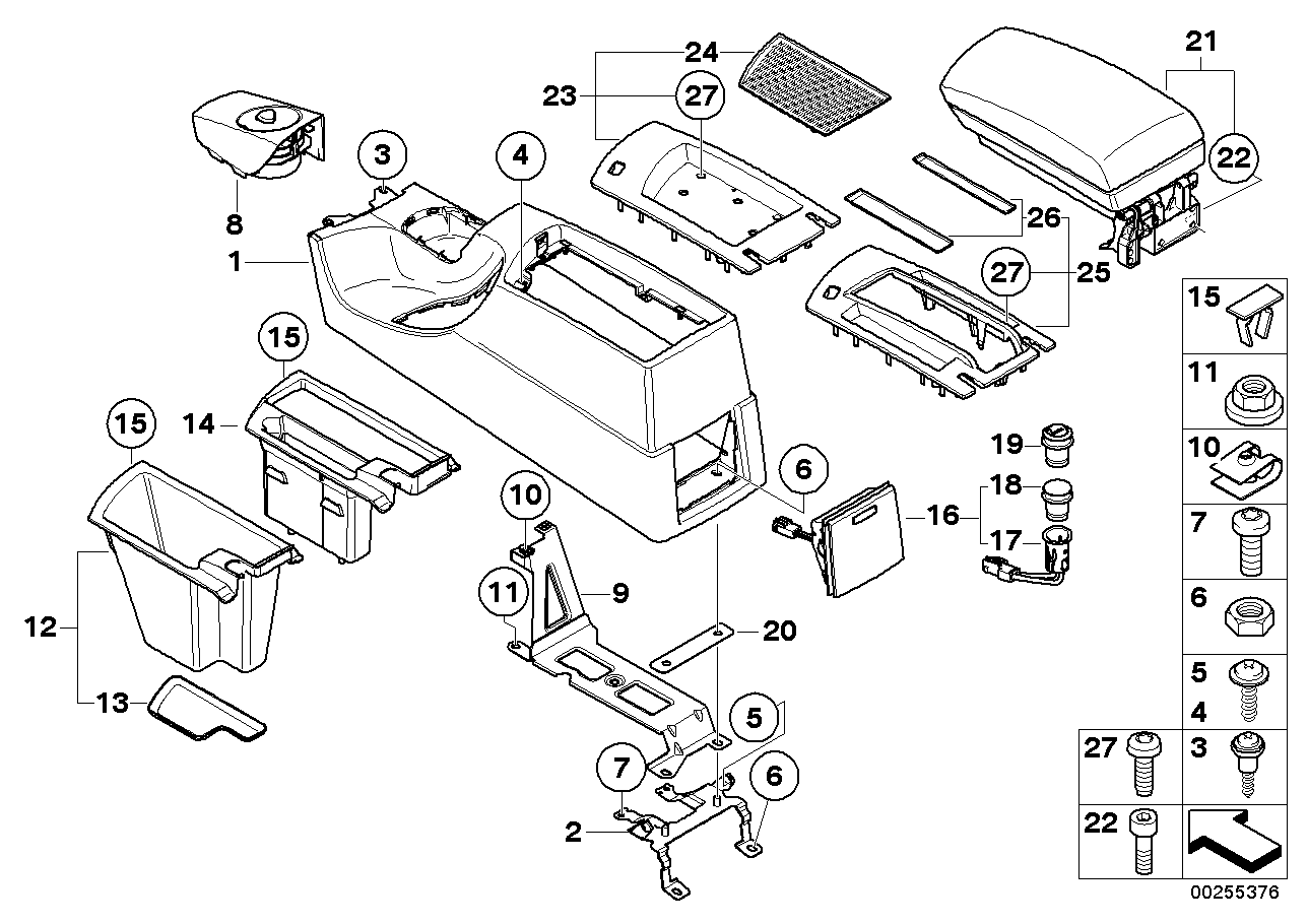Genuine BMW 51163411616 E83 Metal Reinforcement, Center Console (Inc. X3)
