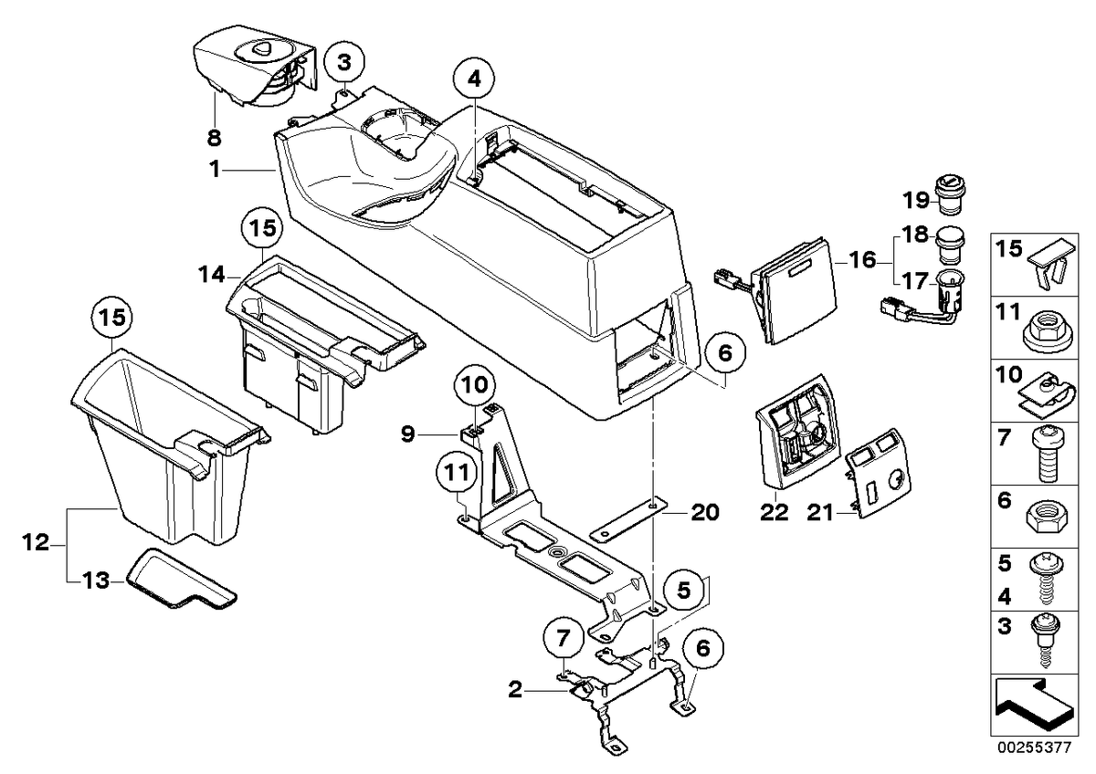 Genuine BMW 51163403654 E83 Cover Cd Changer, Centre Console (Inc. X3)