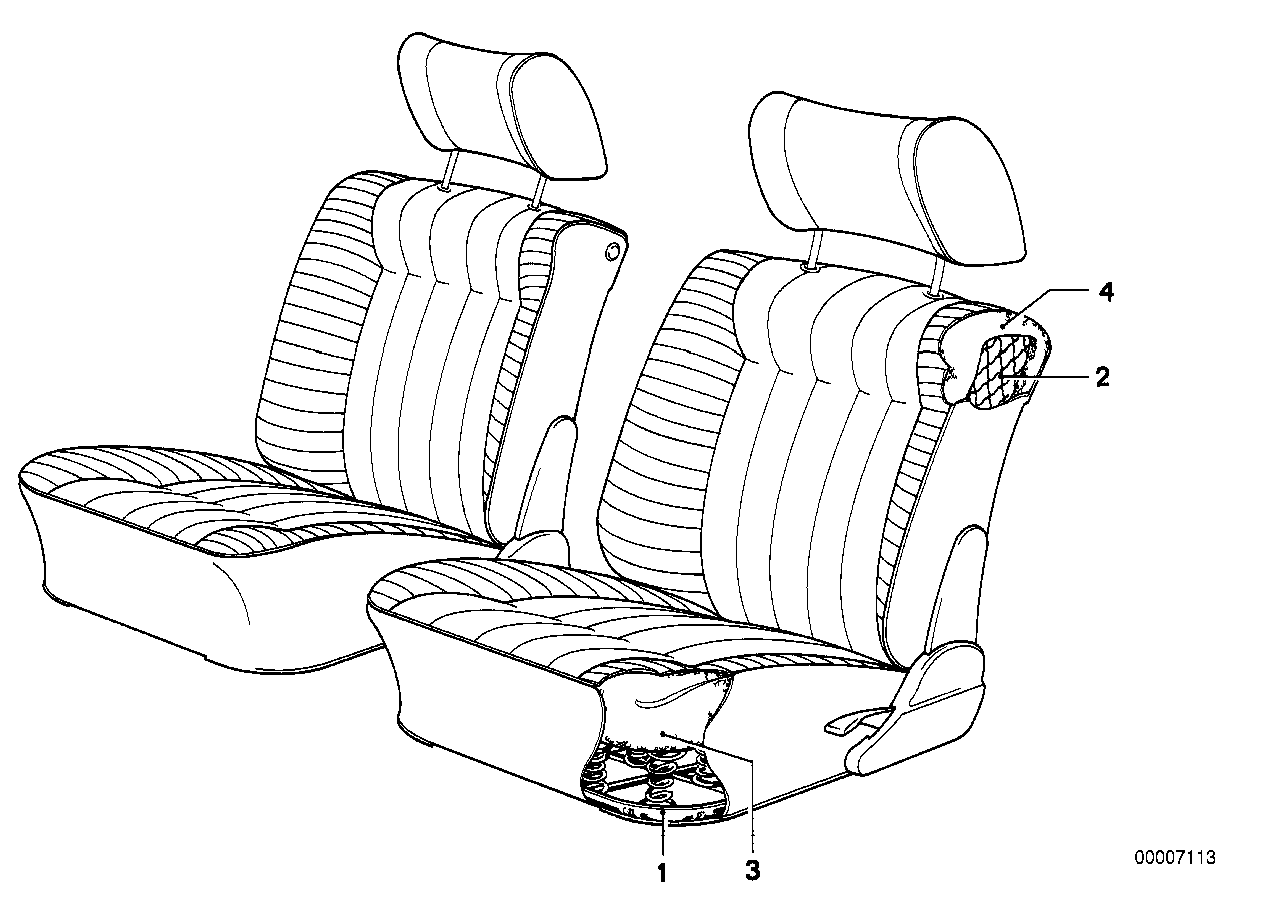 Genuine BMW 52101932546 E30 Pad Seat Backrest Front (Inc. 324td, 325e & 316i)