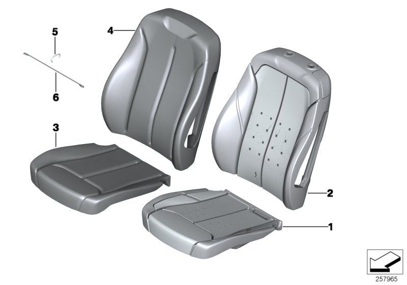 Genuine BMW 52107308721 F20 Seat Cover Vinyl SCHWARZ (Inc. 118i, 320iX & 120i)