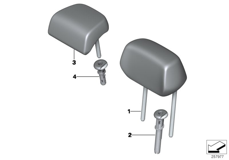 Genuine BMW 52207288914 F22 F20 Head Restraint Guide Rear OYSTER (Inc. 320i ed, 228i & 218i)