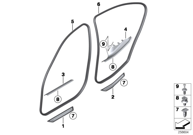 Genuine BMW 51477272593 Cover Molding, Sill, Rear Inner Left SCHWARZ (Inc. 328iX, 318i & 320i)
