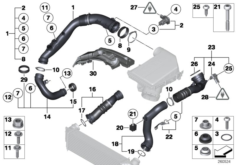 Genuine BMW 13717583715 E70 E71 Air Duct, Bottom (Inc. X5 35iX & X6 35iX)