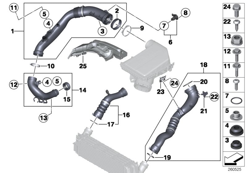 Genuine BMW 13717601875 F25 F26 Charge Air Induction Tract (Inc. X3 35iX & X4)