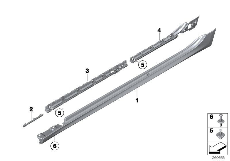 Genuine BMW 51778055100 Door Sill Cover, Primed Right M (Inc. 550iX, 530d & 550iX 4.0)