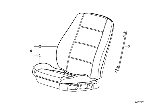 Genuine BMW 52108130693 E36 Seat Cover Cloth 0388 ANTHRAZIT (Inc. 325tds, 328i & 325i)