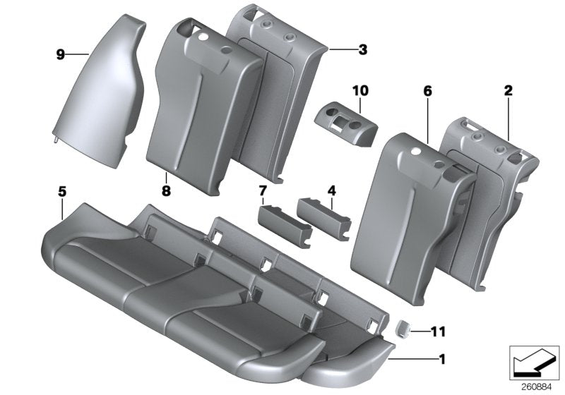 Genuine BMW 52207476184 Lateral Trim Panel Right SATTELBRAUN (Inc. 320d, 318d & 325d)