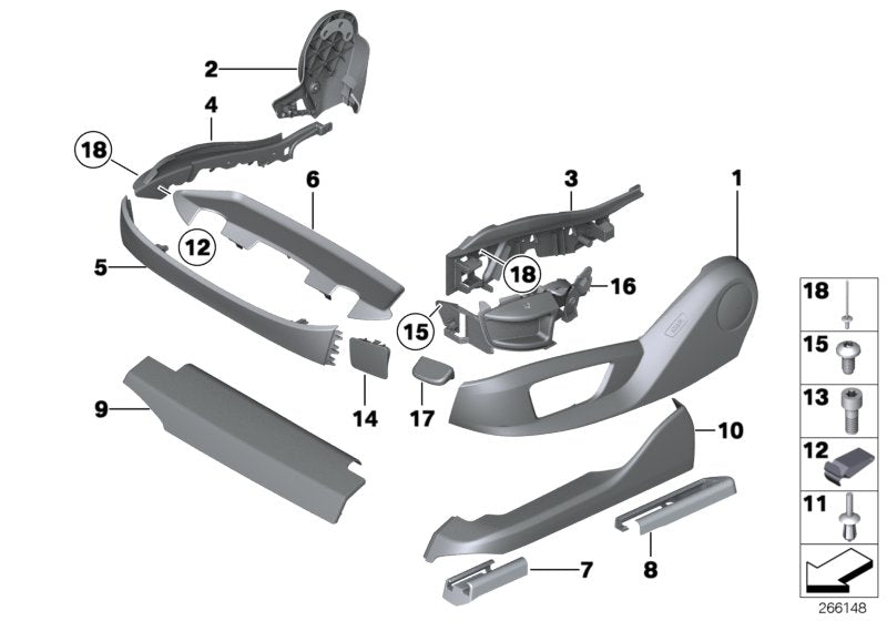 Genuine BMW 52109157173 Attachment For Cover, Outer Left (Inc. M550dX, 530d & 535iX)