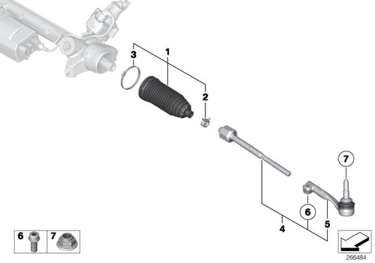 Genuine BMW 32108090617 F91 F92 F90 Left Tie Rod (Inc. M5 & M8)
